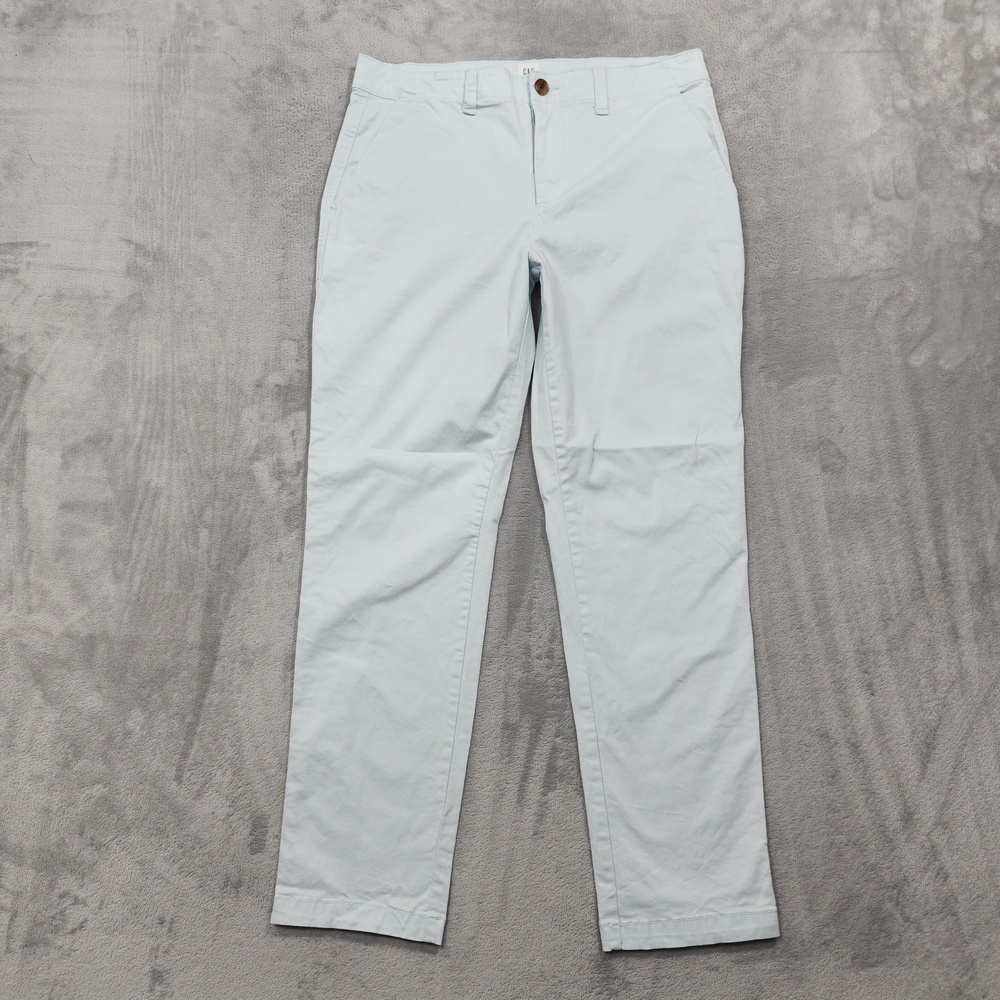 Gap Pants Womens 6 Blue Girlfriend Khaki Chino Twill Relaxed Tapered Stretch